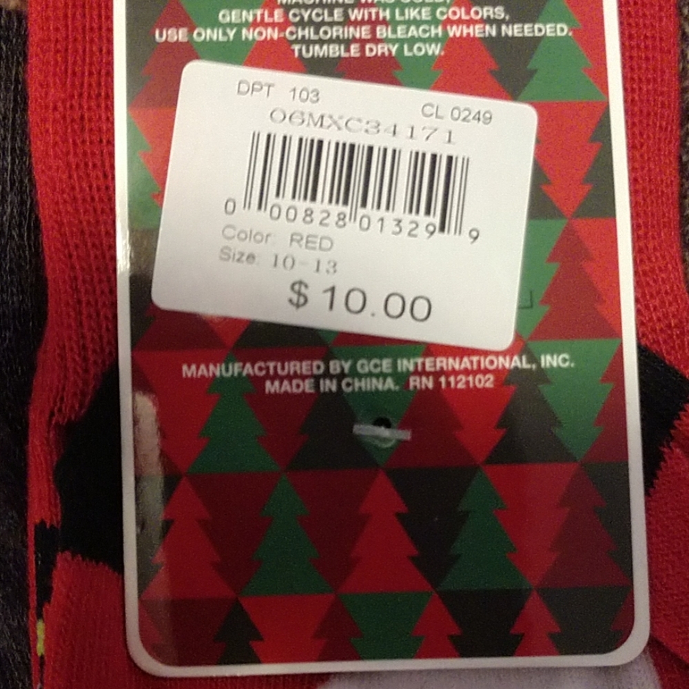 Christmas socks and a 3m insulated tabogan